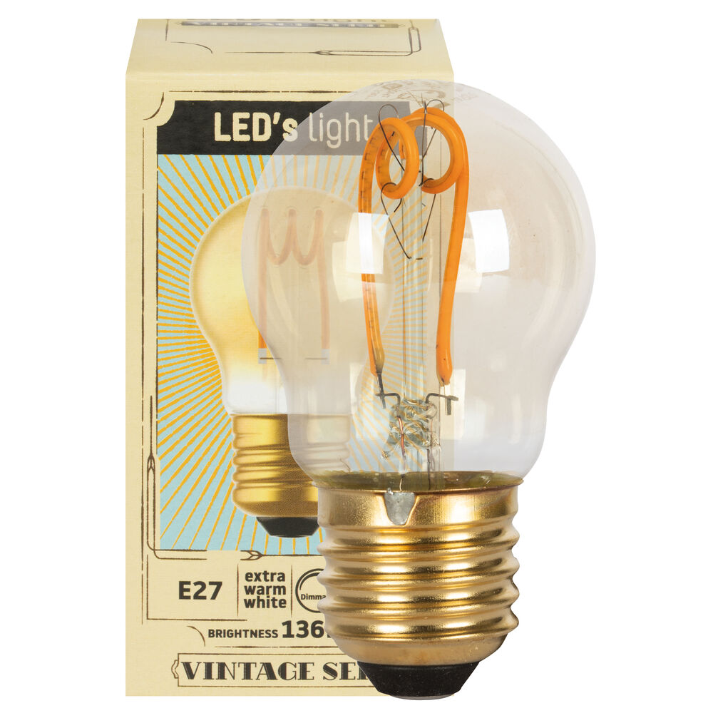 LED-Filament-Lampen, E27/2,5W (13W), 136 lm, Tropfen-Form, gold, 1800K