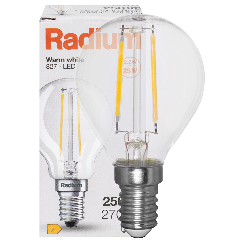 LED-Filament-Lampe, RALED ESSENCE DROP, Tropfen-Form, klar, E14, 2700K