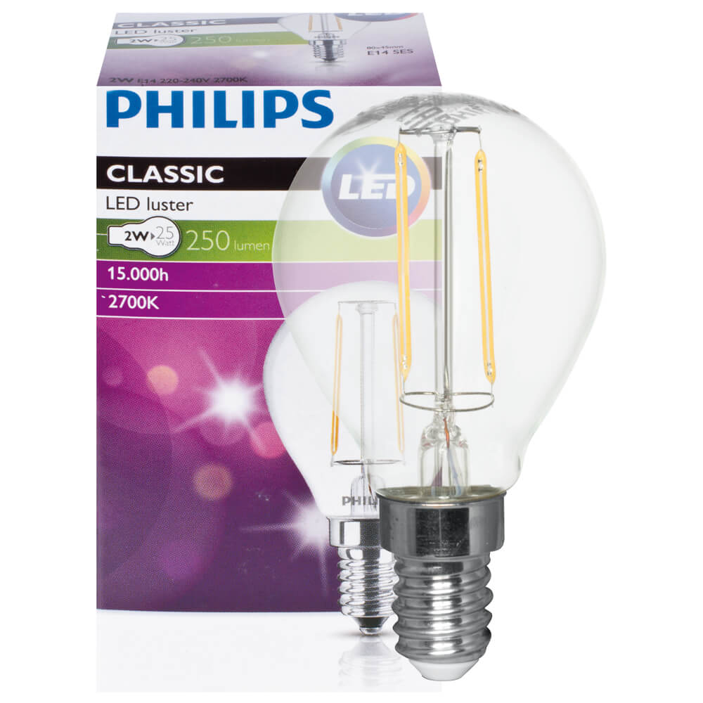 LED-Filament-Lampe, CorePro LEDluster, Tropfen-Form, klar, E14, 2700K
