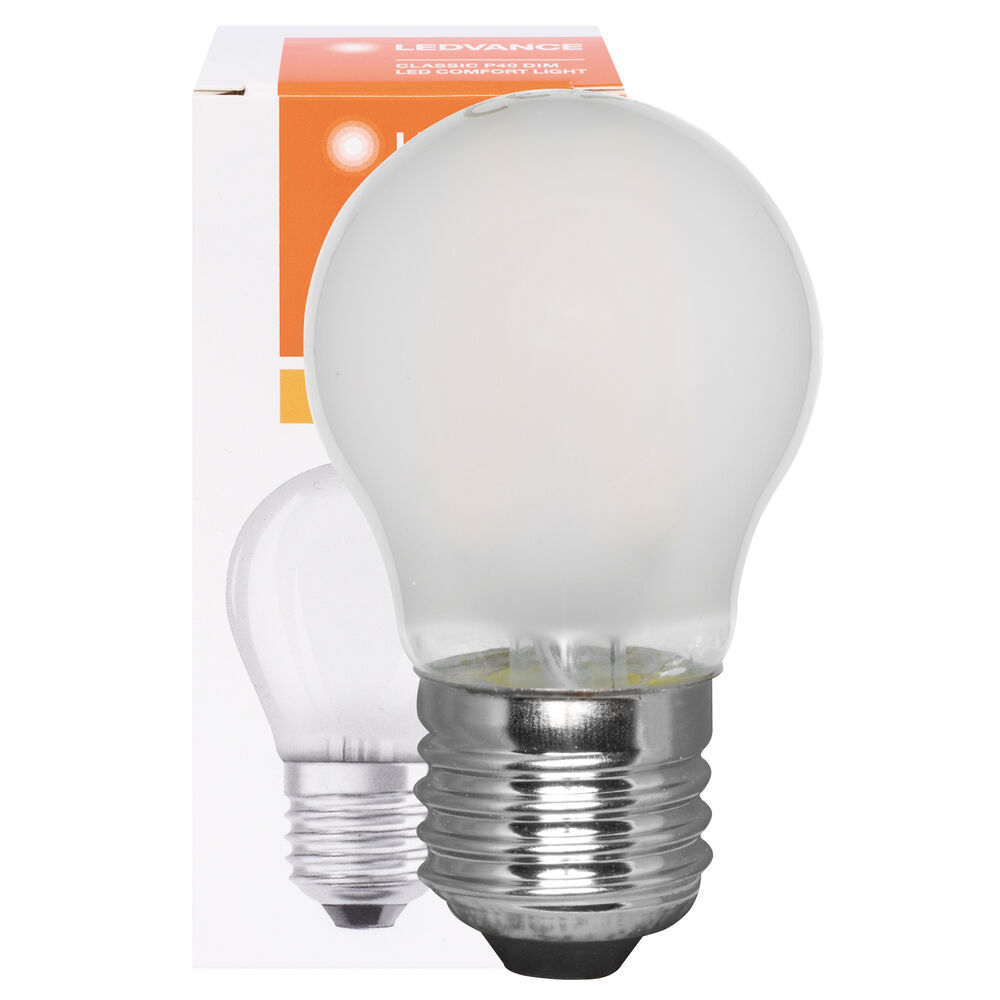 LED-Filament-Lampe, SUPERIOR CLASSIC P, Tropfen-Form, matt, E27/3,4W (40W), 470 lm, 2700K