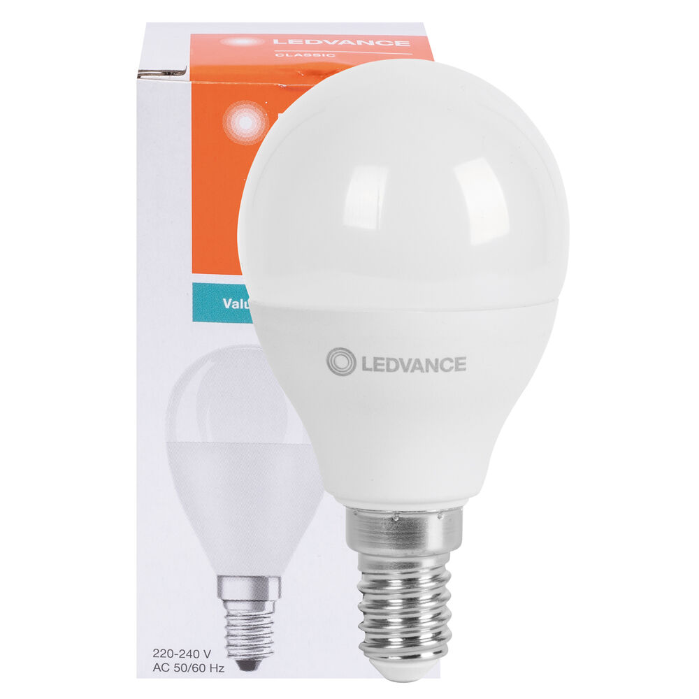 LED-Lampe, CLASSIC P VALUE, Tropfen-Form, opal, E14/6,5W (60W), 806 lm, 2700K