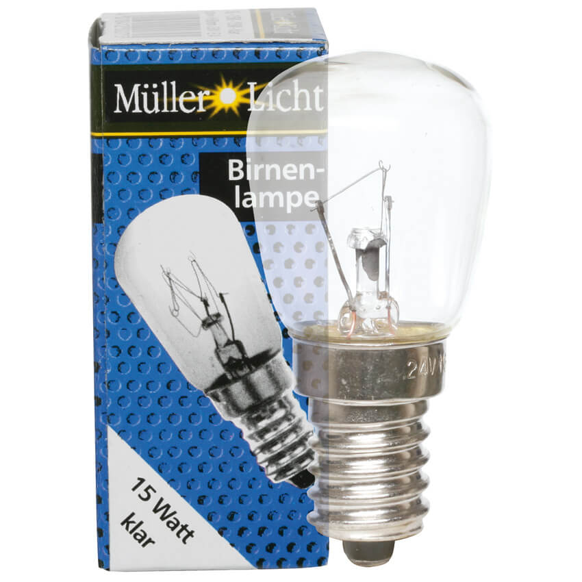 Khlschranklampe,  Birnenform, klar, E14/25W