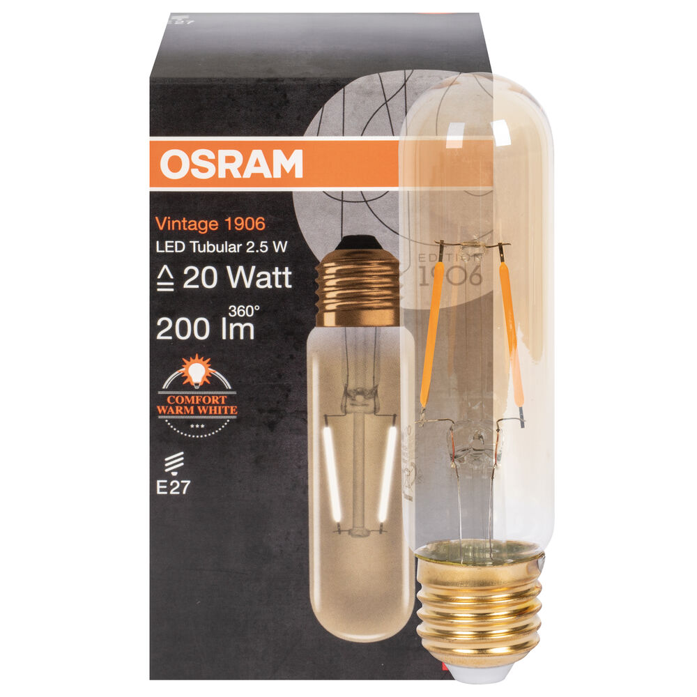 LED-Filament-Lampe, Vintage 1906, Rhren-Form, E27, gold,  29