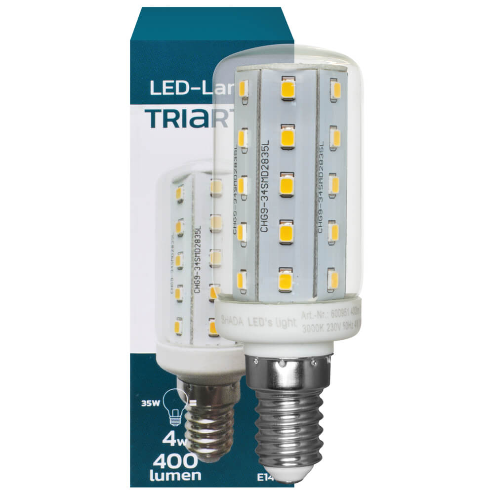 LED-Rhrenlampe, klar, E14/4W (35W), 400 lm, 2700K
