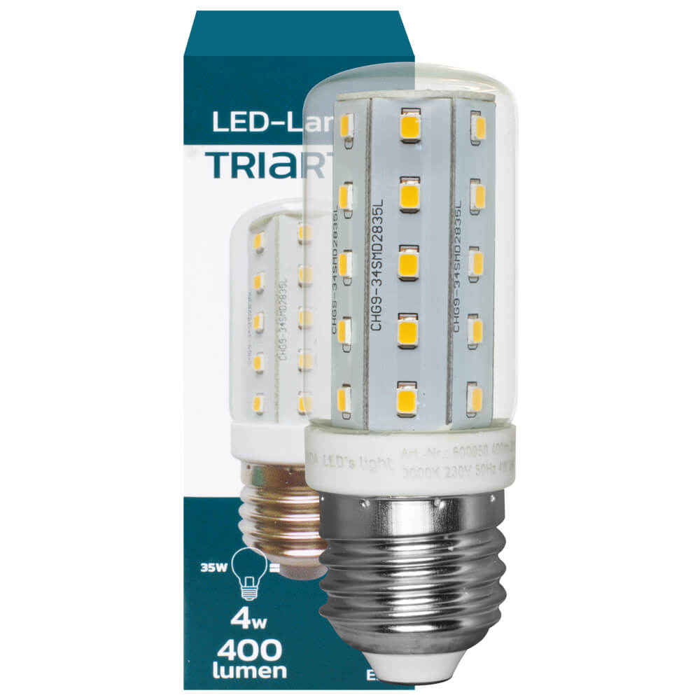 LED-Rhrenlampe, klar, E27/4W (35W), 400 lm, 2700K