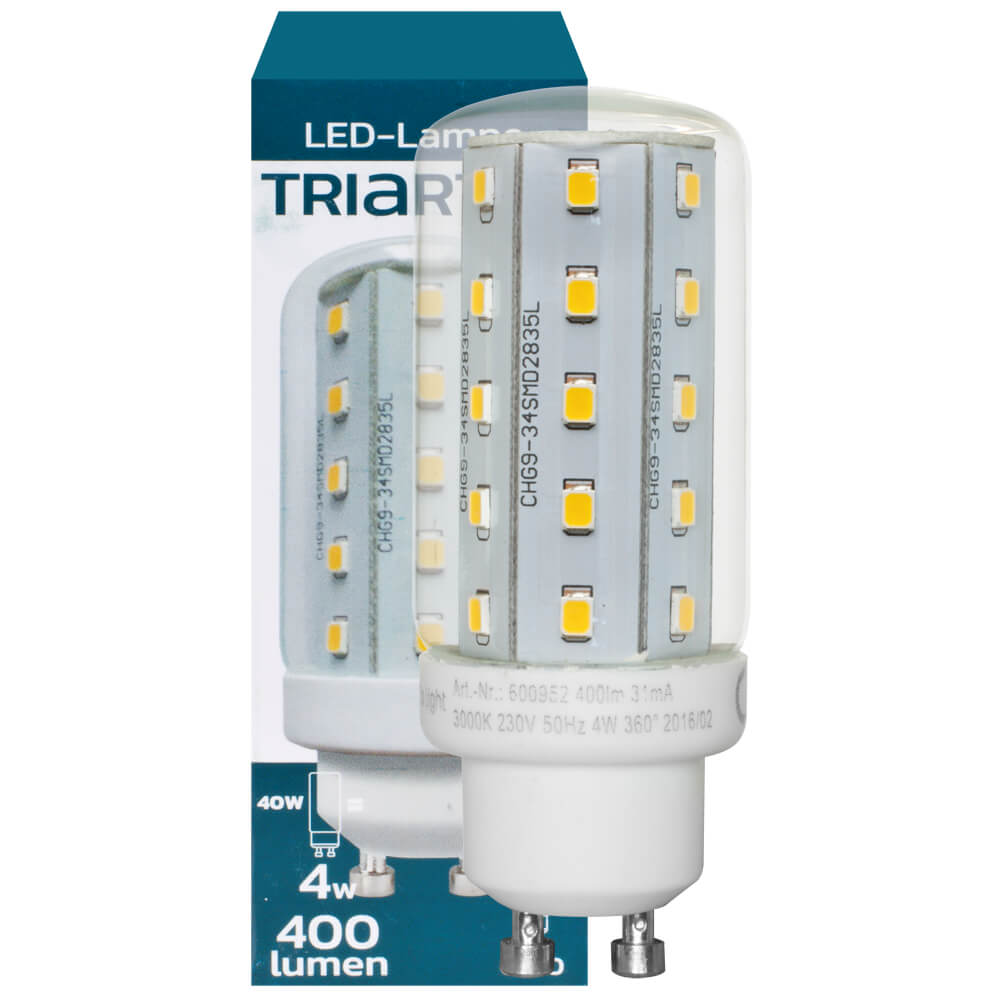 LED-Rhrenlampe, klar, GU10/4W (35W), 400 lm, 3000K