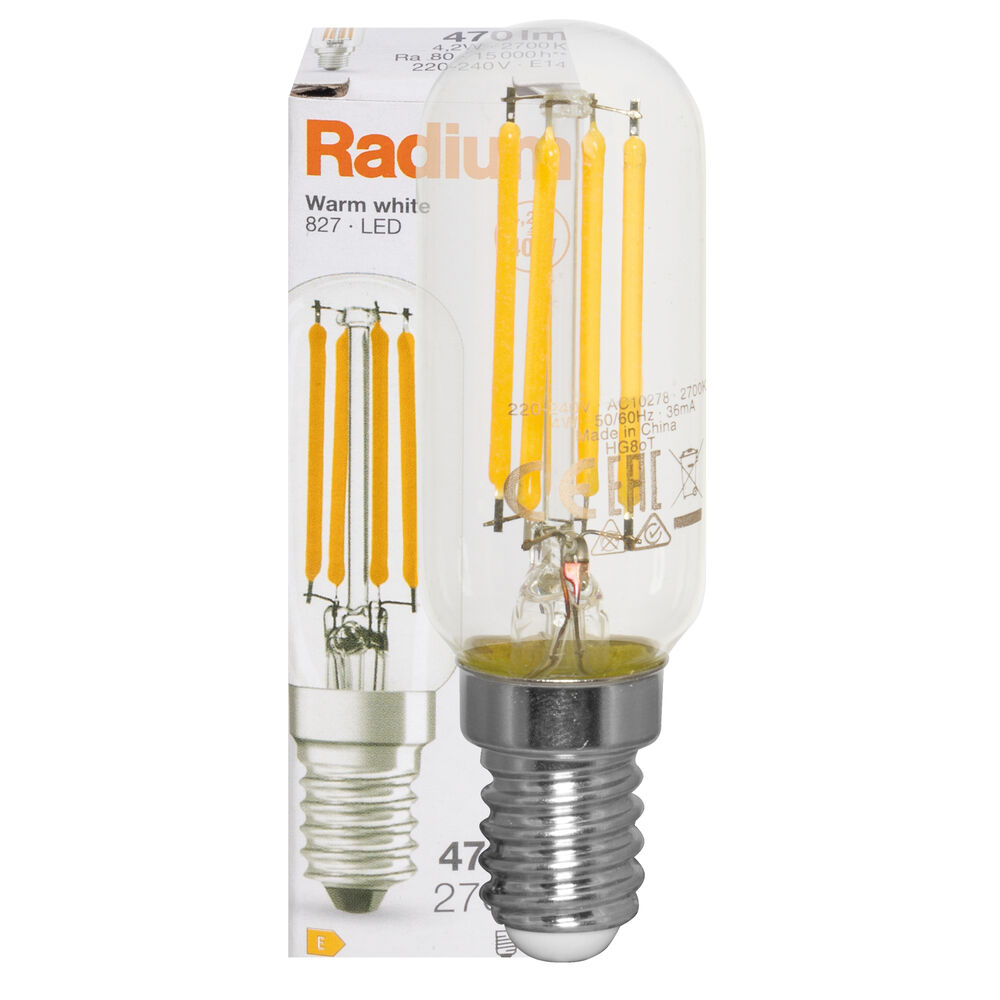 LED-Filament-Lampe, LED ESSENCE T26, Rhren-Form, klar, E14/4W (40W), 470 lm, 2700K
