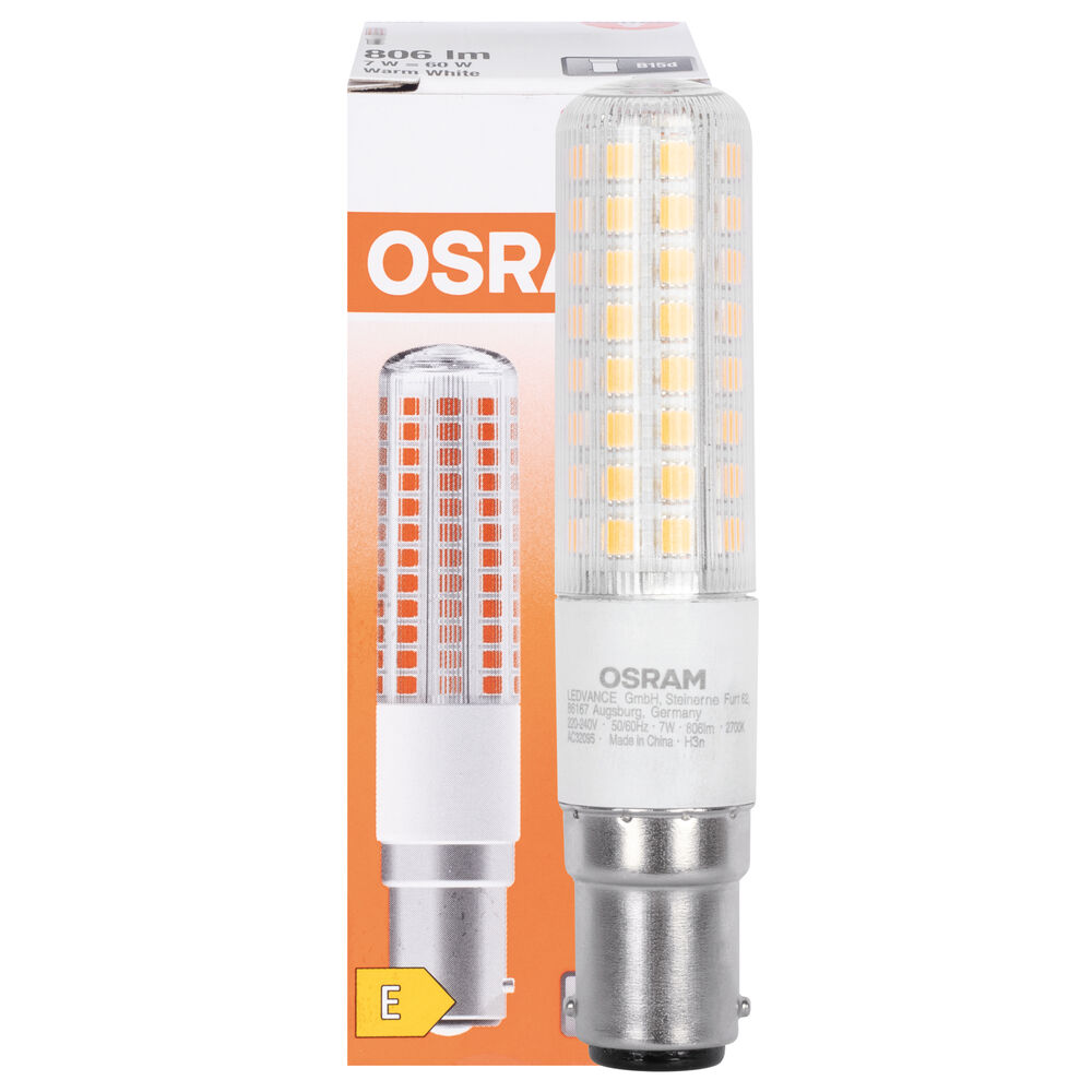 LED-Filament-Lampe, SPECIAL T SLIM, Rhren-Form, klar, B15d/240V/7W (60W), 806 lm, 2700K