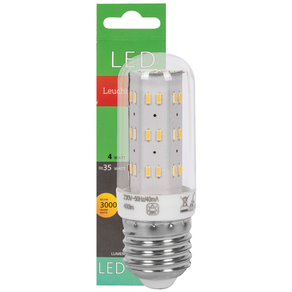 LED-Rhrenlampe, klar, E27/4W (35W), 400 lm 