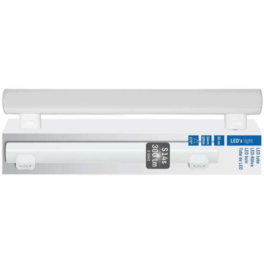 LED-Linienlampe, opal, 2-Sockel-S14s