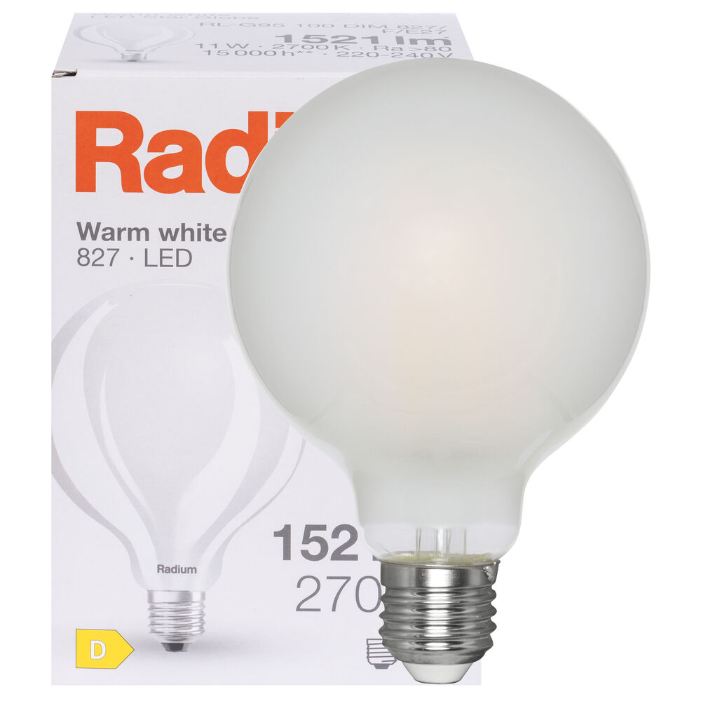 LED-Filament-Lampe, LED STAR CLASSIC, Globe-Form, matt, E27/11W (100W), 1.521 lm, 2700K