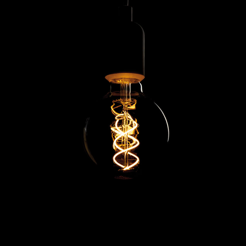Spiral-LED-Lampe, Globe-Form, gold getnt, E27/5W, 2200K,  95, L 135 Bild 3