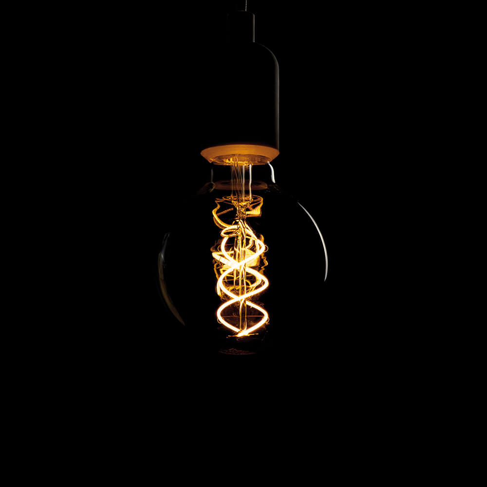 Spiral-LED-Lampe, Globe-Form, gold getnt, E27/4W, 2200K  125, L 178 Bild 3