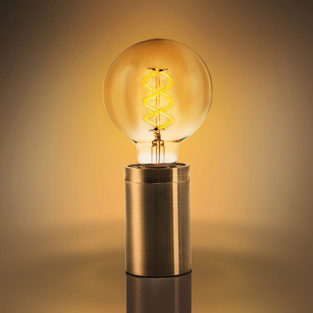 Spiral-Filament-Lampe, Globe-Form, gold getnt,  E27/4W, 250 lm, 1800K Bild 4