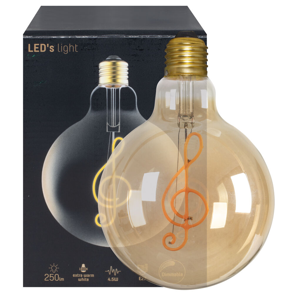 LED-Filament-Lampe, Globe-Form, E27/4,5W, 250 lm, 1800K