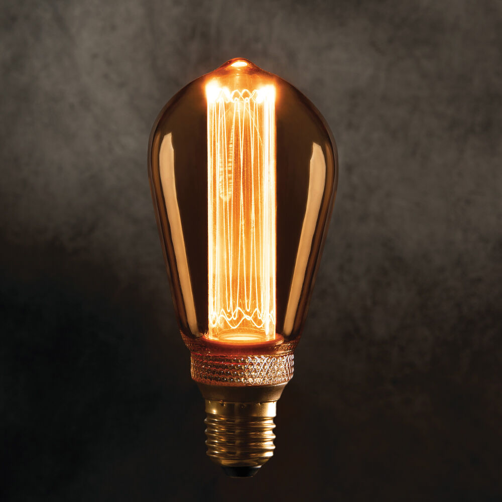 Spiral-Filament-Lampe, ULTRA-SLIM, Edison-Form, gold, E27/4W, 200 lm, 1800K Bild 2