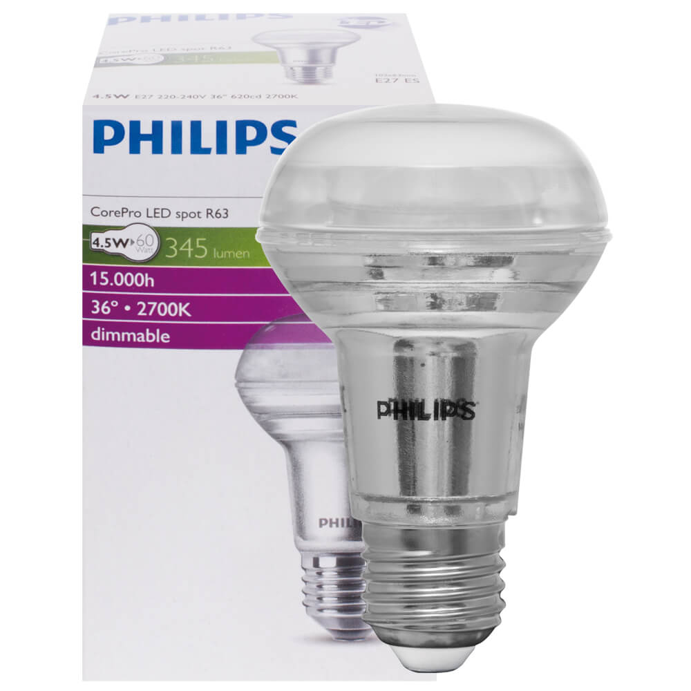 LED-Reflektorlampe, COREPRO LEDSPOT, R63, E27/4,5W (60W), 345 lm, 2700K