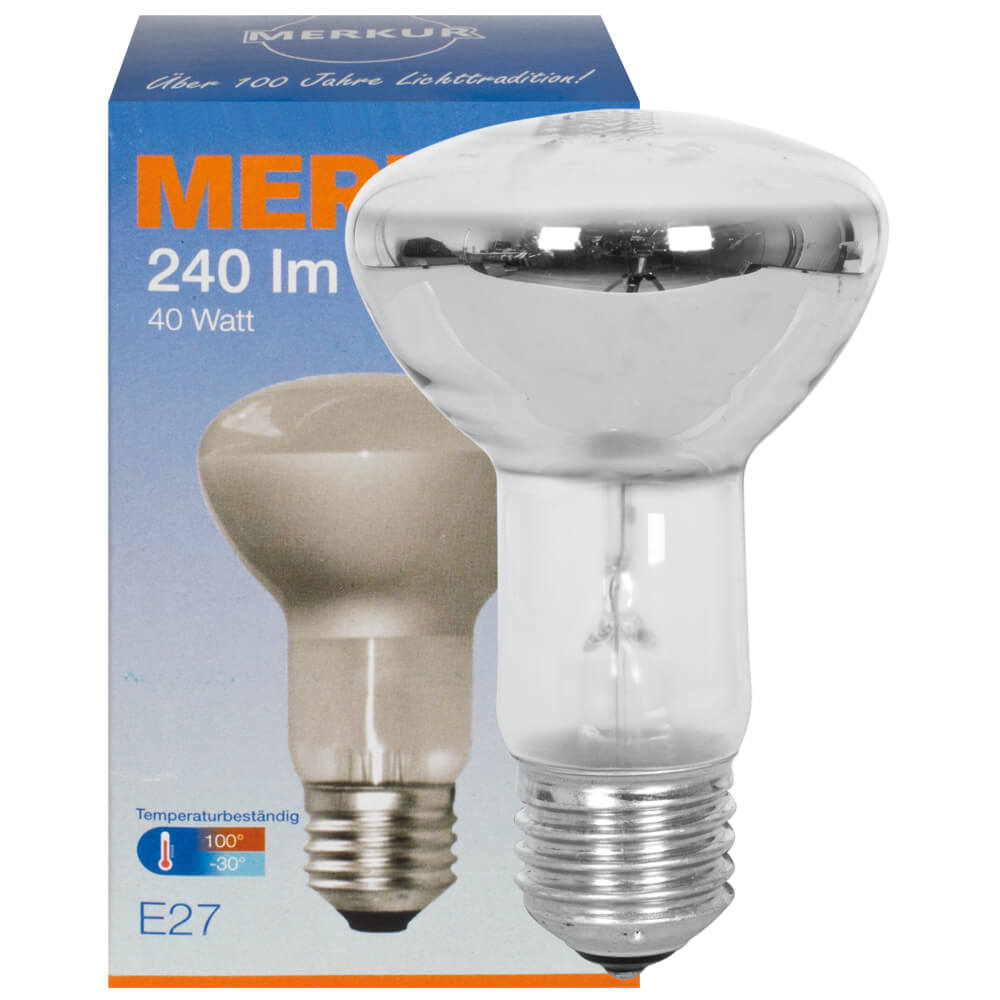Reflektorlampe, E27/40W, R63, matt