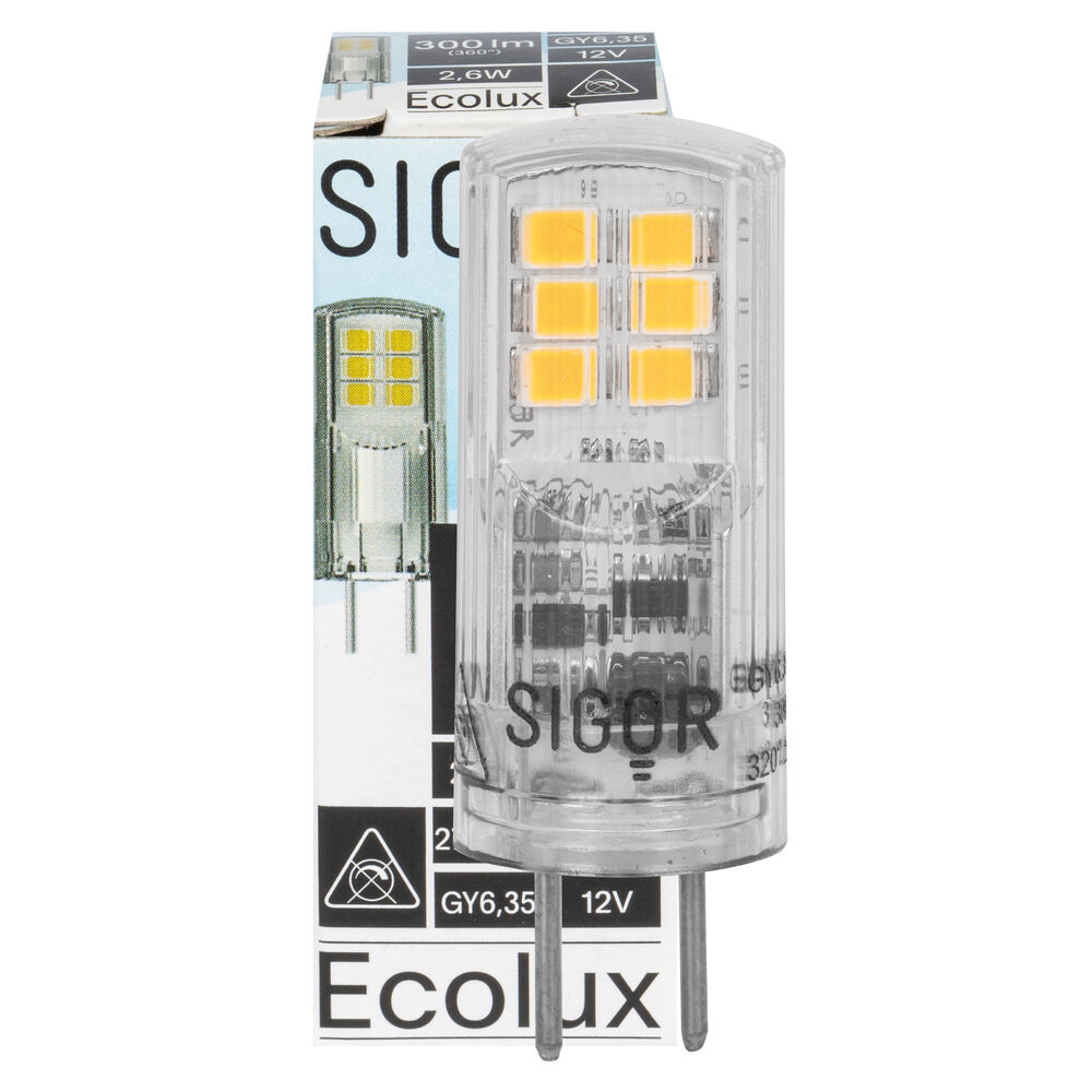 LED-Stiftsockellampe, ECOLUX, klar, GY6,35, 2700K