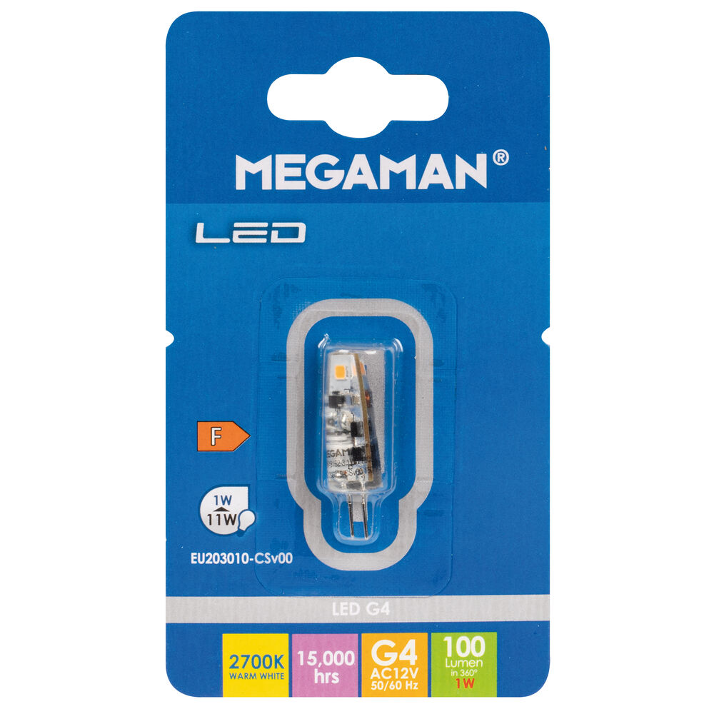 LED-Stiftsockellampe, G4/12V/1W (11W), 100 lm, 2700K