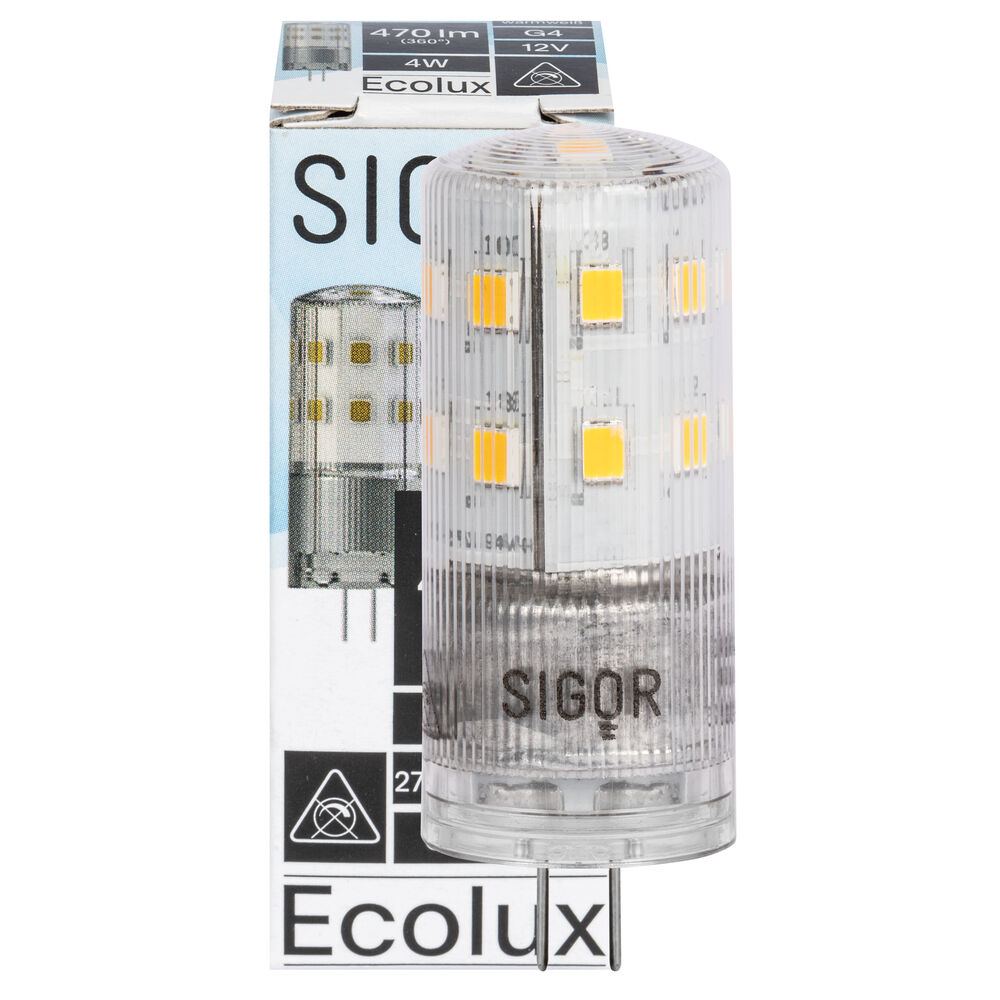 LED-Stiftsockellampe, klar, ECOLUX, klar, G4/12V, 2700K