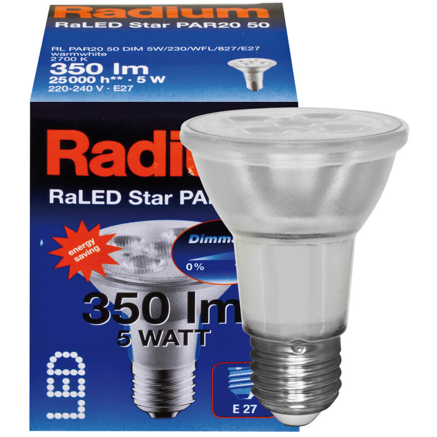 LED-Reflektorlampe,  RaLED STAR, E27, 5W (51W), 350 lm