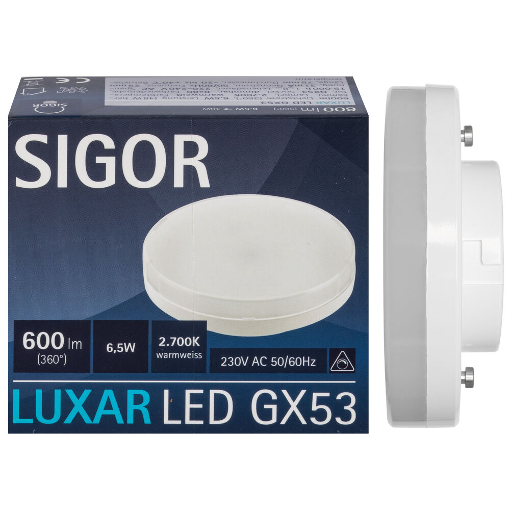 LED-Reflektorlampe, LUXAR, GX53/6,5W, 600 lm, 2700K