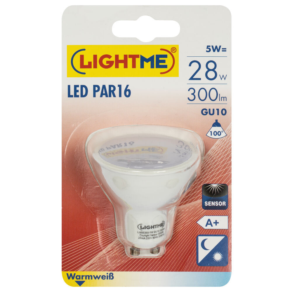  LED-Reflektorlampe, PAR16, PAR16 SENSOR, GU10/5W (28W), 300 lm, mit Dmmerungssensor  