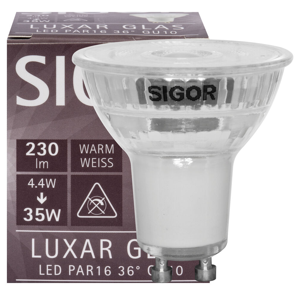 LED-Reflektorlampe, PAR16, LUXAR,  GU10