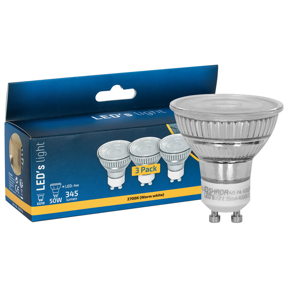 LED-Reflektorlampe, PAR16, GU10/4W (50W), 345 lm, 2700K