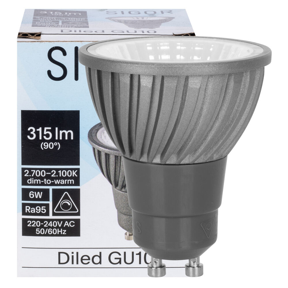 LED-Reflektorlampe, PAR16, DILED, GU10, 2700K bis 2100K