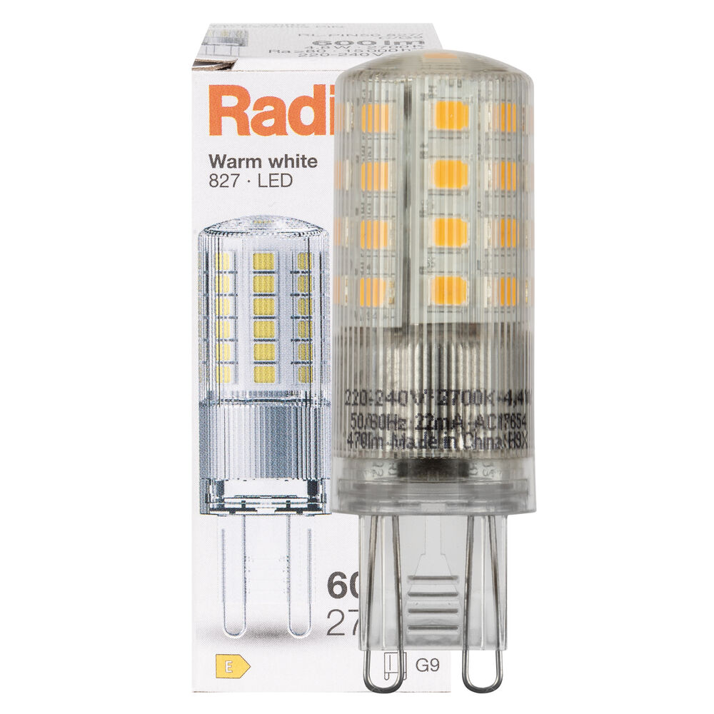 LED-Stiftsockellampe, klar, RaLED PIN50, G9/4,8W (48W), 600 lm, 2700K