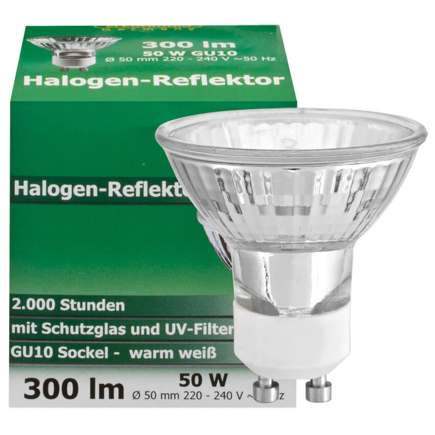 HV-Halogenlampe, GU10/230V/50W, PAR16, Flood 40