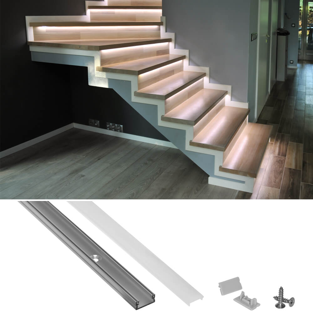 Alu-Profil für Treppenbeleuchtung, 15 Stück