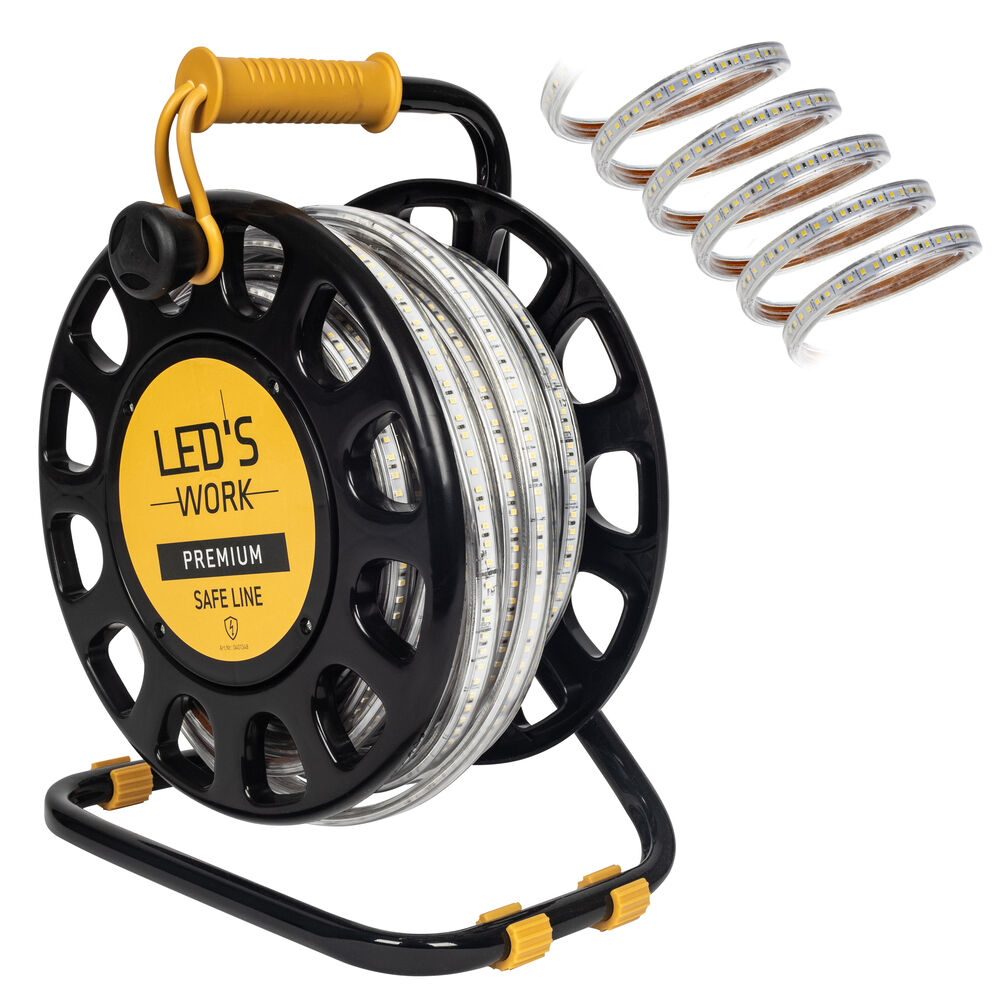  Arbeitsleuchte, Lichtschlauch, LED/48V/200W, 900 lm/m 5000K, baustellengeeignet,  L 25 m 