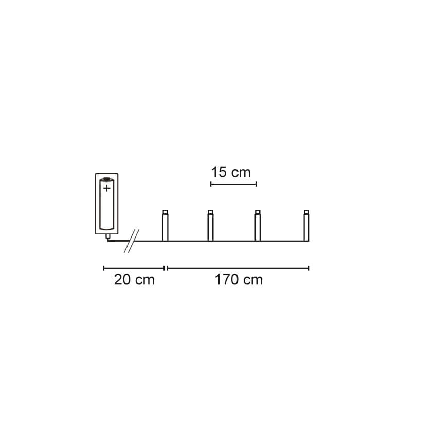 LED-Minilichterkette, weie Papiersterne, 10 warmweie LEDs, batteriebetrieben Bild 3