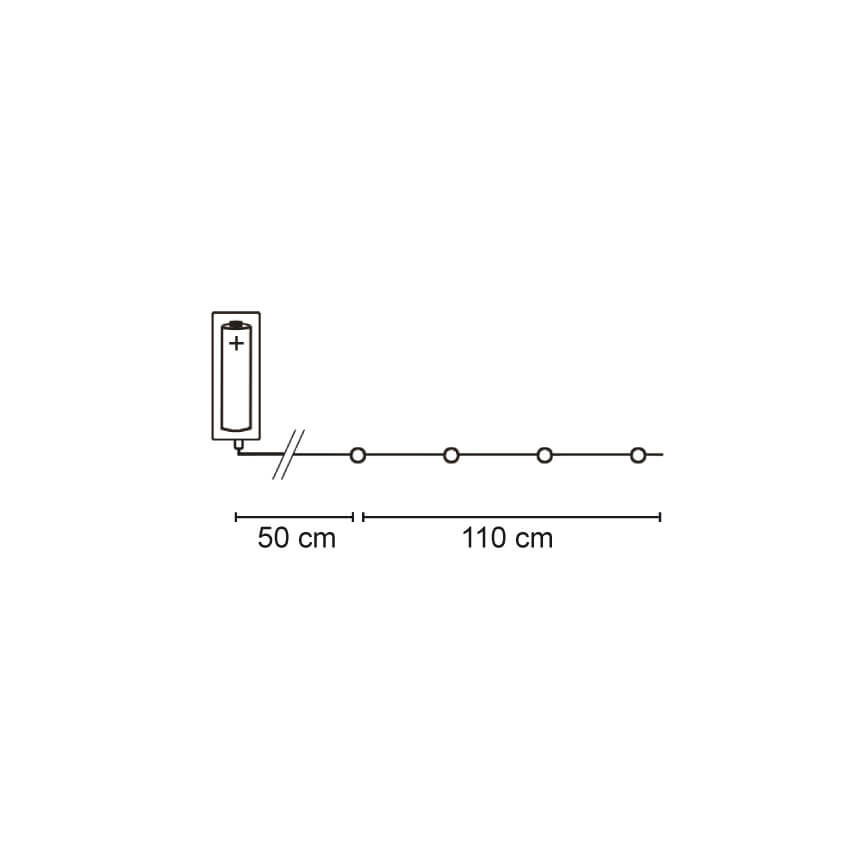 LED-Minilichterkette,  rote Herzen, 12 LEDs, batteriebetrieben Bild 3