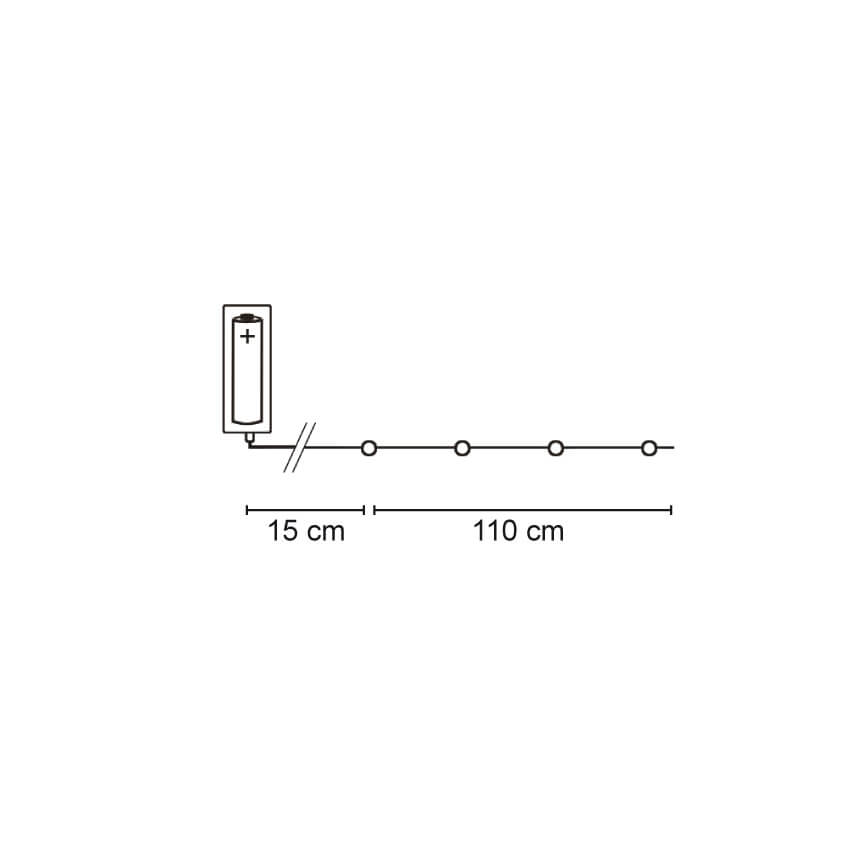 LED-Minilichterkette,  10 warmweie LEDs Bild 3