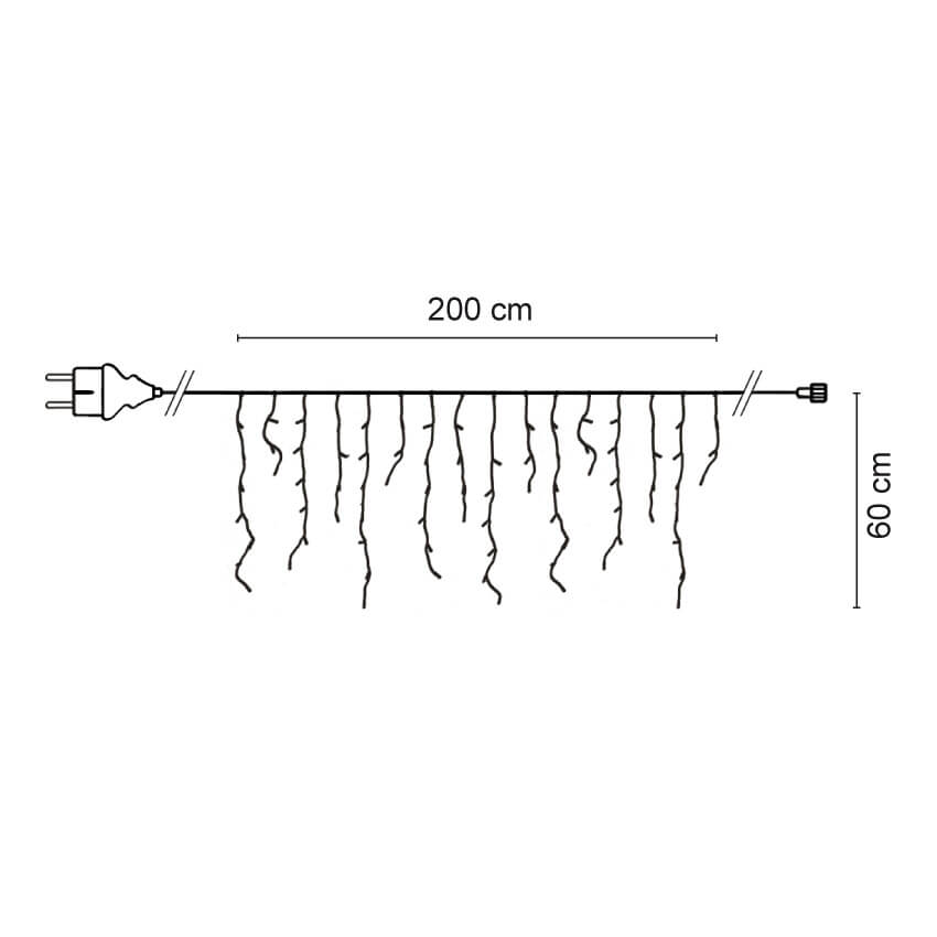 LED-Vorhang, 100 superwarmweie LEDs, Starter-Kette Bild 4