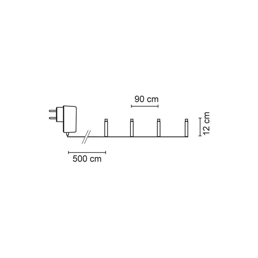 LED-Dekolichterkette,  9 Sterne, 18 Spitzen,  120 Bild 3