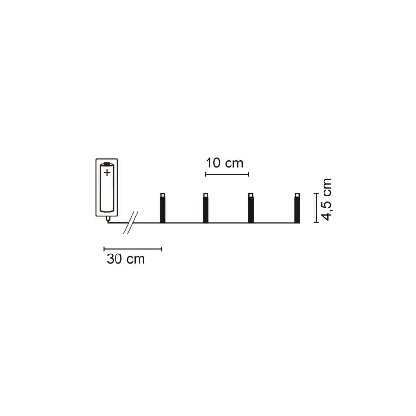 LED-Minilichterkette, 3D,  10 warmweie LEDs Bild 3