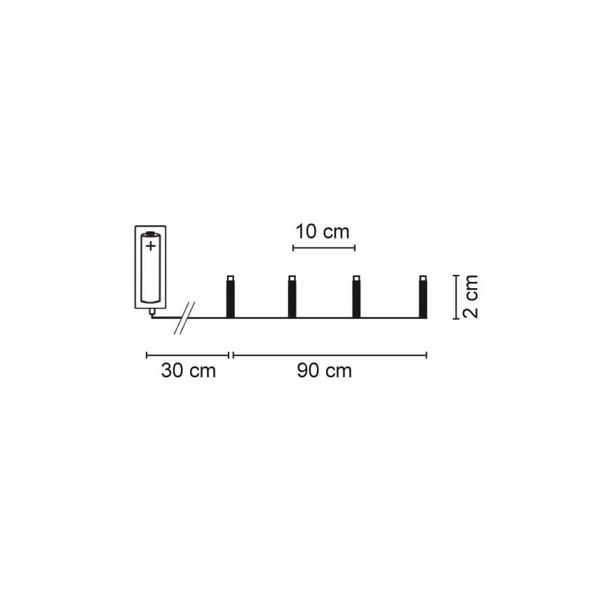 LED-Minilichterkette,  10 warmweie LEDs Bild 3