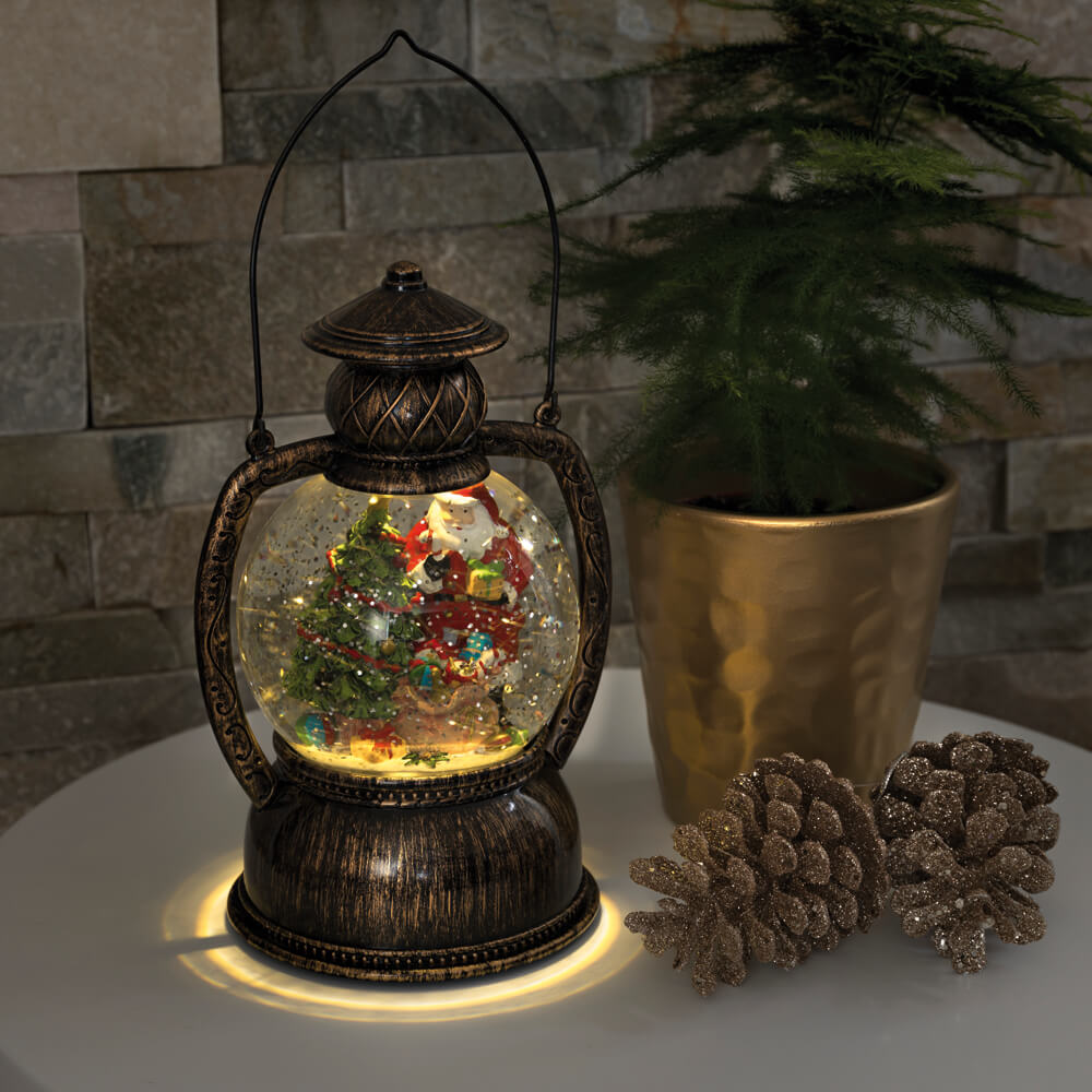 led laterne warmweisse leds mit schneegestober laternen weihnachtsdekorationen innen weihnachten leuchten max pferdekaemper gmbh co kg