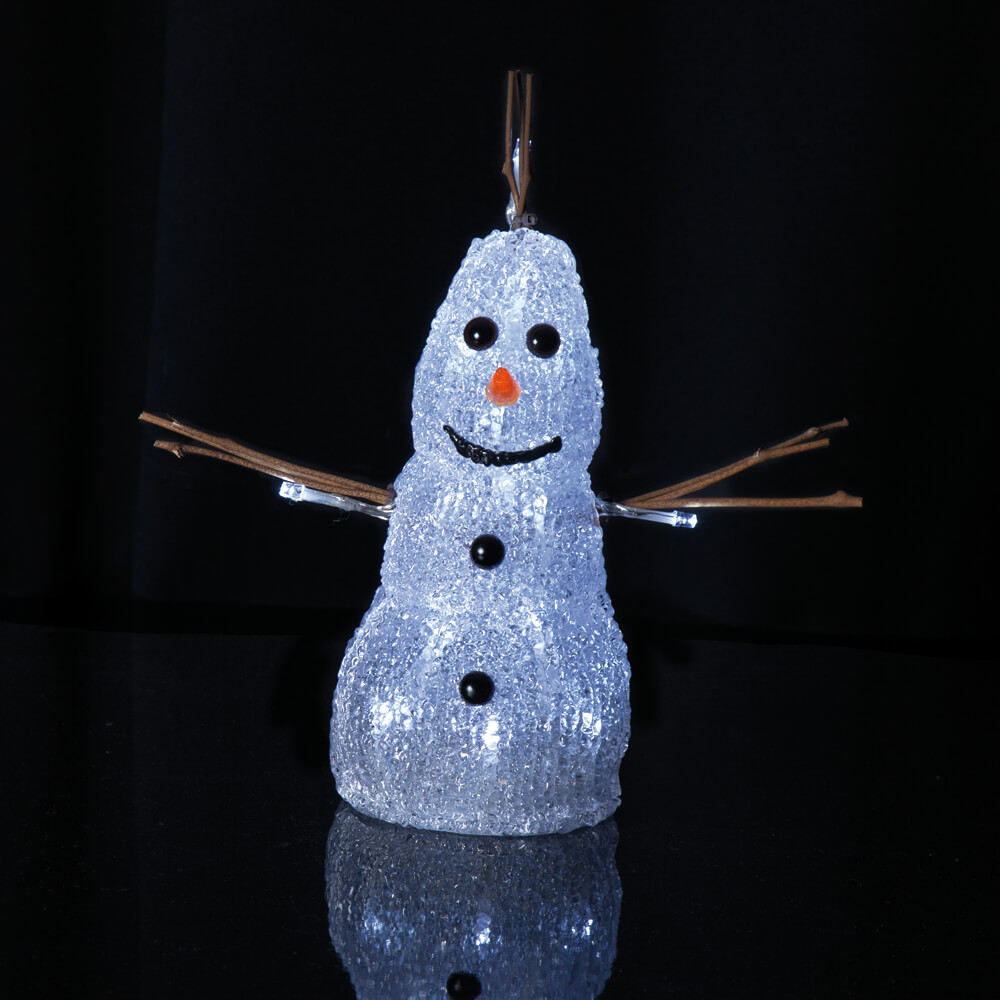 LED-Figur, CRYSTAL SNOWMAN, 20 weie LEDs Bild 2