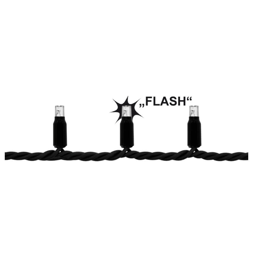LED-Minilichterkette,  FLASH, 50 LED/3,5W, 2700K, L 5 m, schwarz Bild 4