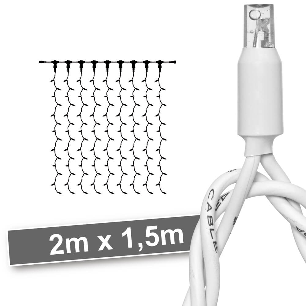 LED-Vorhang,  380 LED/96W, 2700K, L 2 m, wei