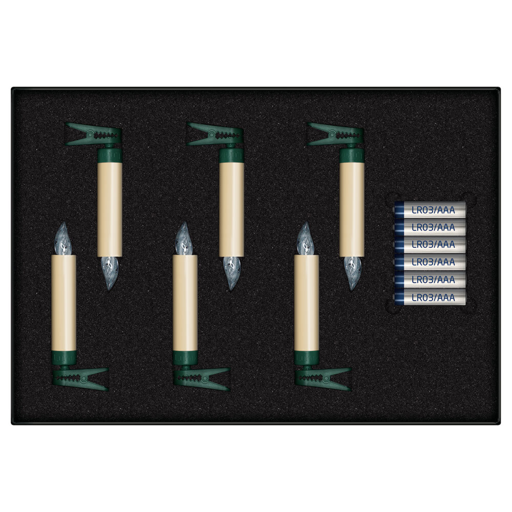 kabellose Kerzen, LUMIX SUPERLIGHT MINI, Erweiterungs-Set, 6 Stck, superhelle warmweie LEDs, cremefarben Bild 3