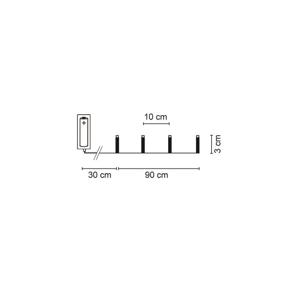 LED-Minilichterkette, 10 warmweie LEDs Bild 3