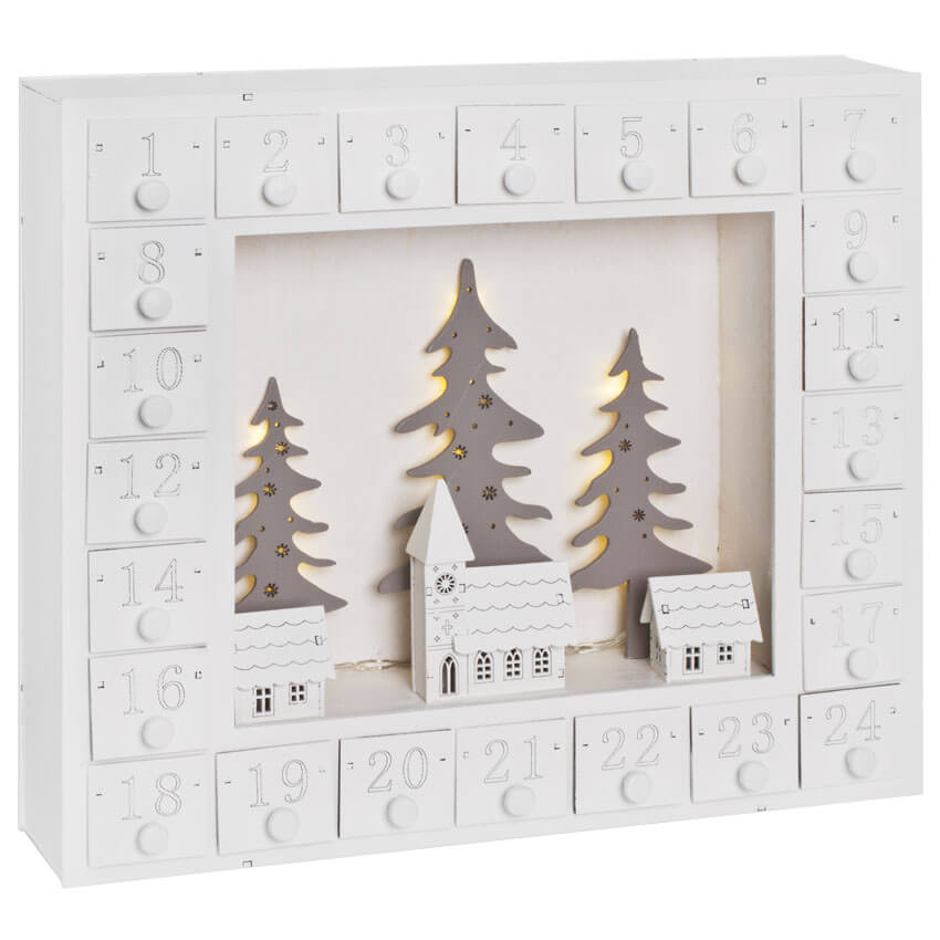 Adventskalender, 10 warmweie LEDs