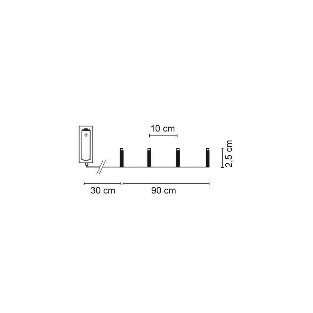 LED-Minilichterkette,  10 warmweie LEDs Bild 3